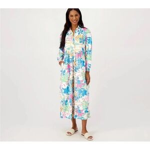 Tolani Collection Martina Tropical Print Maxi Dress M NWT